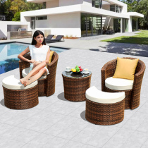 Balcony Leisure chair Five sets of rattan chairs outdoor garden small table and table rattan table and chairs small tea table down-to-earth table and chairs