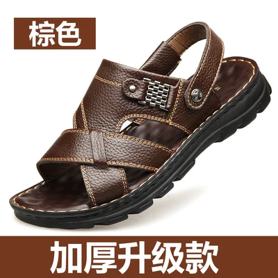 Mùa hè mới 2019 đôi dép da nam hàng ngày đôi giày đi biển - Sandal sneaker nam Sandal