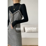 Шерстяное платье, демисезонный комплект, длинная трикотажная юбка, в стиле Шанель, коллекция 2023, средней длины, премиум класс, яркий броский стиль