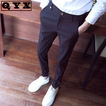 Spring and autumn winter mens casual pants Korean slim legged pants mens youth fashion British mens pants trend Wild