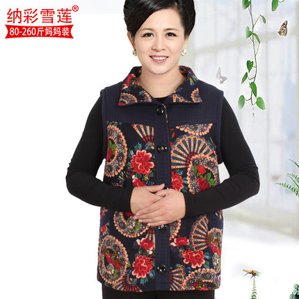 中老年女装牛仔马甲秋冬妈妈装外套老年女老年