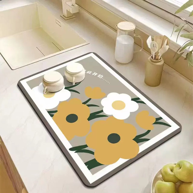 Kitchen countertop drain mat diatom ຂີ້ຕົມດູດຊຶມ mat tableware ຖ້ວຍ placemat
