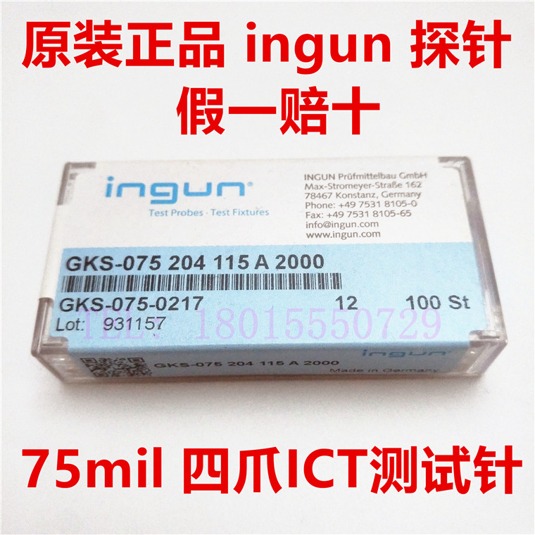 GKS-075 204 115A2000 original fitting ingun probe ICT test needle tool spring thimble