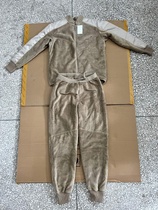 Jihua border warm fleece suit khaki fleece plus velvet thickened anti-static fleece suit