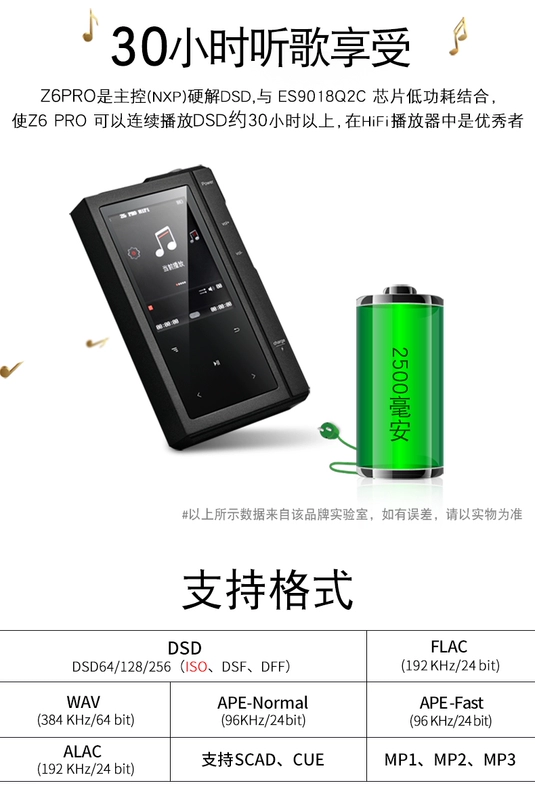 Hộp ánh trăng Moon Z6pro giải pháp cứng lõi kép DSD lossless nhạc mp3 mp3 hifi băng chủ Walkman - Máy nghe nhạc mp3 	máy nghe nhạc gắn tường	