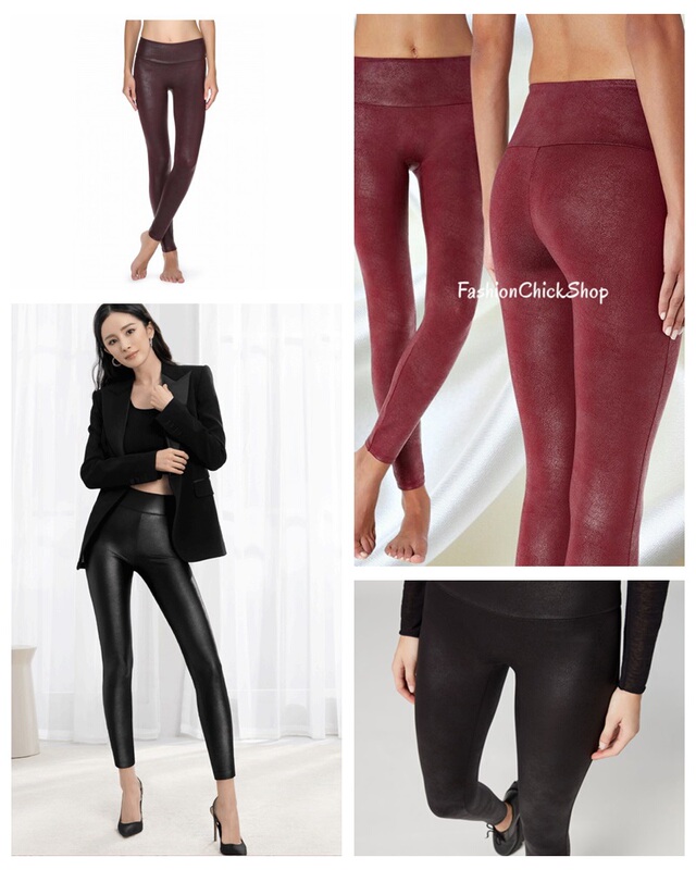 Italy Calzedonia Multi-Color Shaping Leather-Effect High-Elastic Tight Leggings Modp0793