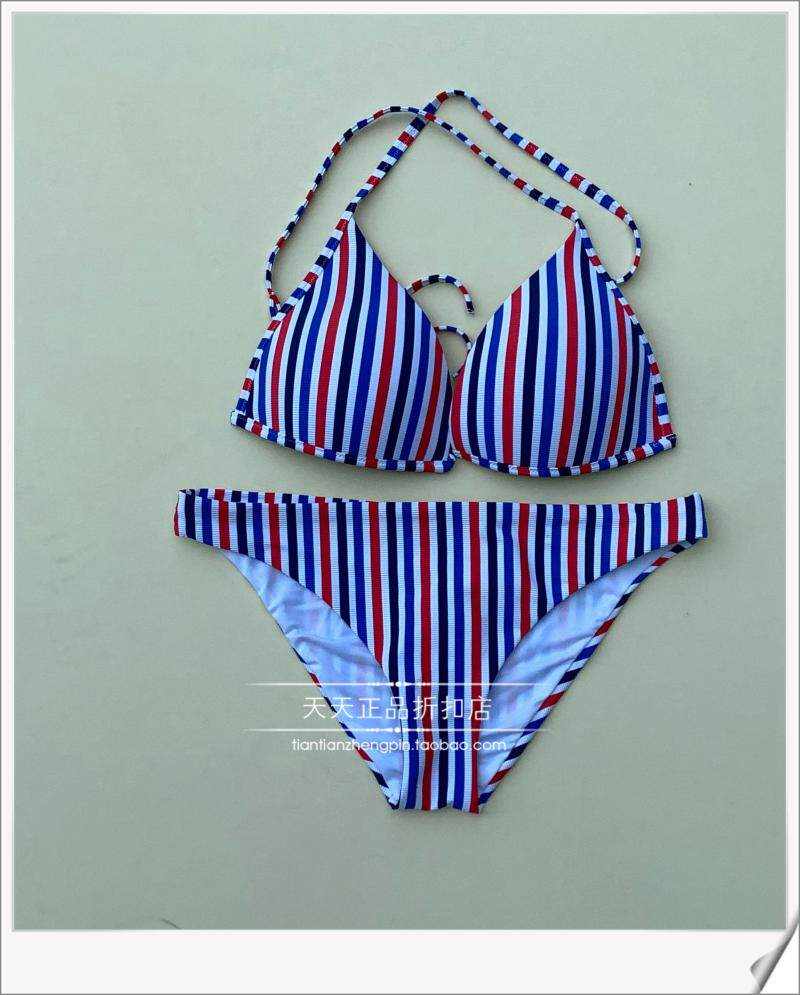 Женская плавках 意大利calzedonia marty条纹系带蝴蝶结三角比基尼 rti1587/sn0