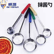 Weta pizza sauce spoon Stainless steel 2 2 4 6 8 oz flat bottom sauce spoon Tomato and jam dosage spoon