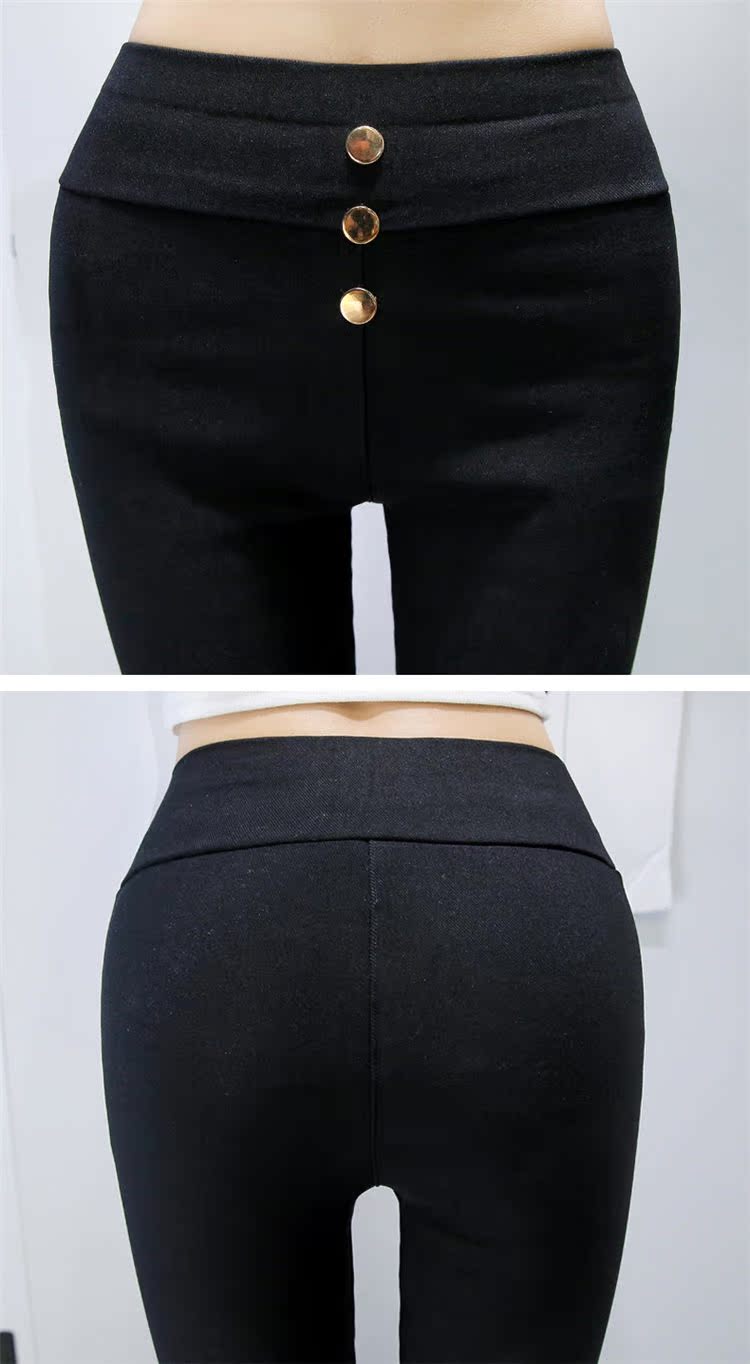 Quần legging nữ cao eo đen mùa thu và mùa đông ấm áp mới bó sát bút chì nhỏ quần mùa đông mặc dày hơn cộng với nhung quần legging nữ cạp cao