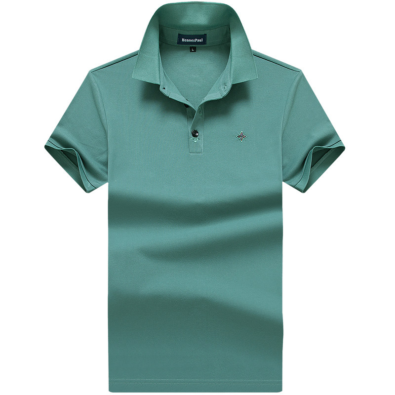 2023 New Summer Men Short Sleeve T-shirt Polo Top-Up Men's Loose Half-sleeved Cotton Shirt Business tx