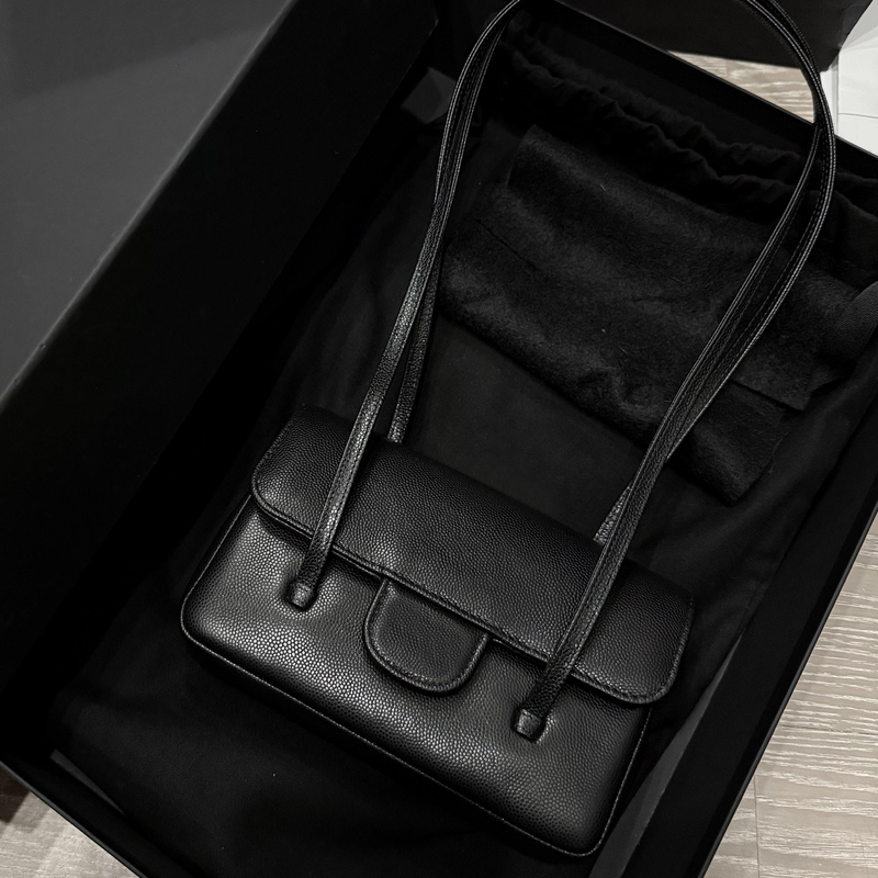 Handmade Jennie-Style 26P Underarm Bag, Minimalist Style Caviar Leather Flap Bag
