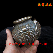 Special price pure copper cans crab storage tanks Jiang Taigong fishing cans gold cans antique home decorations ornaments