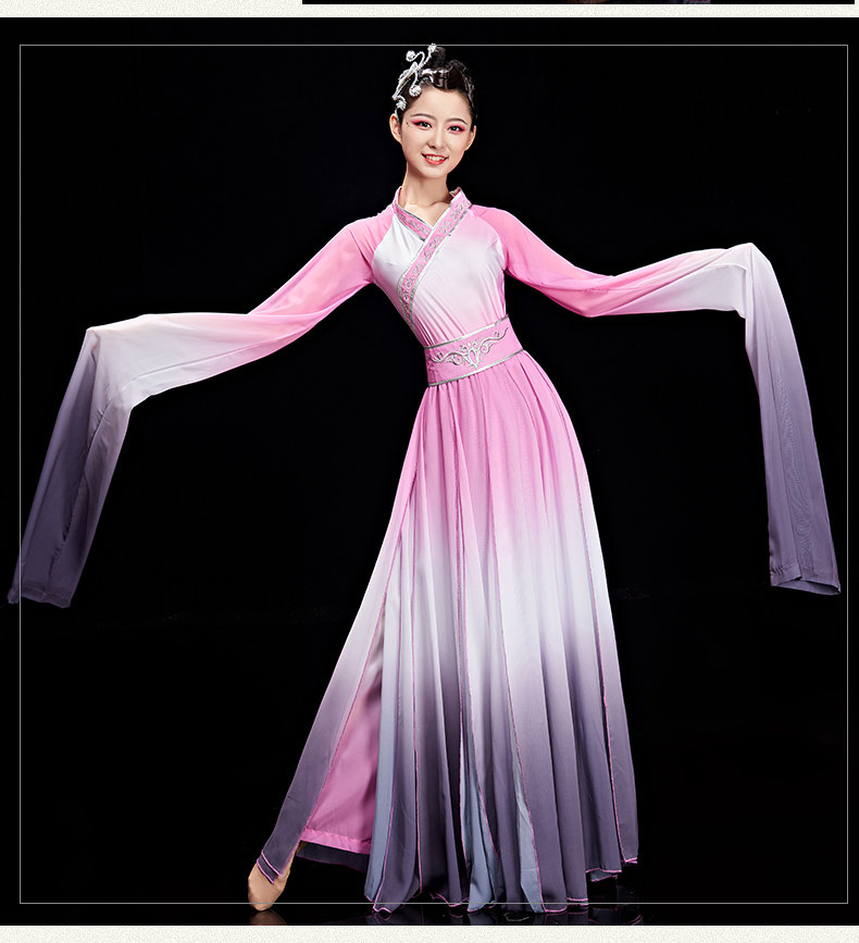 Stage Wear Sleeve Dance Dress Chinese Style Classical Yangko Costumes