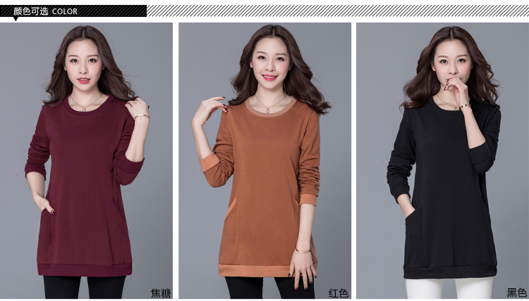 Áo thun cotton tay dài cho nữ trung niên 2018 xuân mới quần lửng mùa thu bên ngoài mặc áo sơ mi nhỏ 30 - 40 tuổi 50 áo voan kiểu tuổi trung niên