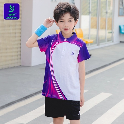 Детская форма для бадминтона, быстросохнущий теннисный дышащий костюм мальчика цветочника для тренировок для настольного тенниса, коллекция 2021, короткий рукав