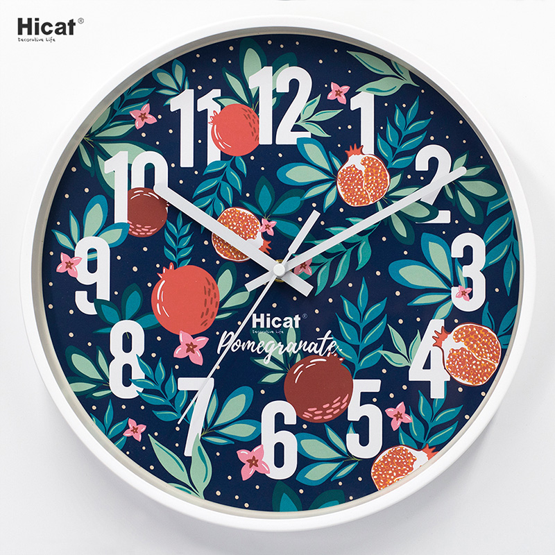 Nordic cartoon creative simple silent wall clock home living room children's round personality fashion light luxury modern clock