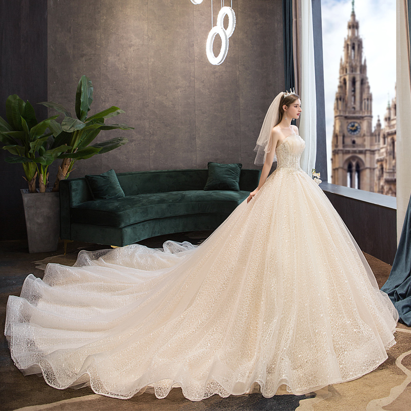 Starry sky, elite tube top for bride, new collection, lace dress Starry sky, elite tube top for bride, new collection, lace dress