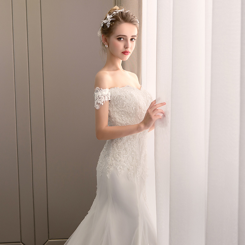 Wedding 2024 new bride, fish tail tail light yarn tourism, Mori, luxurious super immortal light wedding dress is simple and thin Wedding 2024 new bride, fish tail tail light yarn tourism, Mori, luxurious super immortal light wedding dress is simple and thin