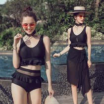 Swimsuit womens three-piece bikini small breasts gather sexy skinny Korea hot spring 2021 new small fragrant wind les les