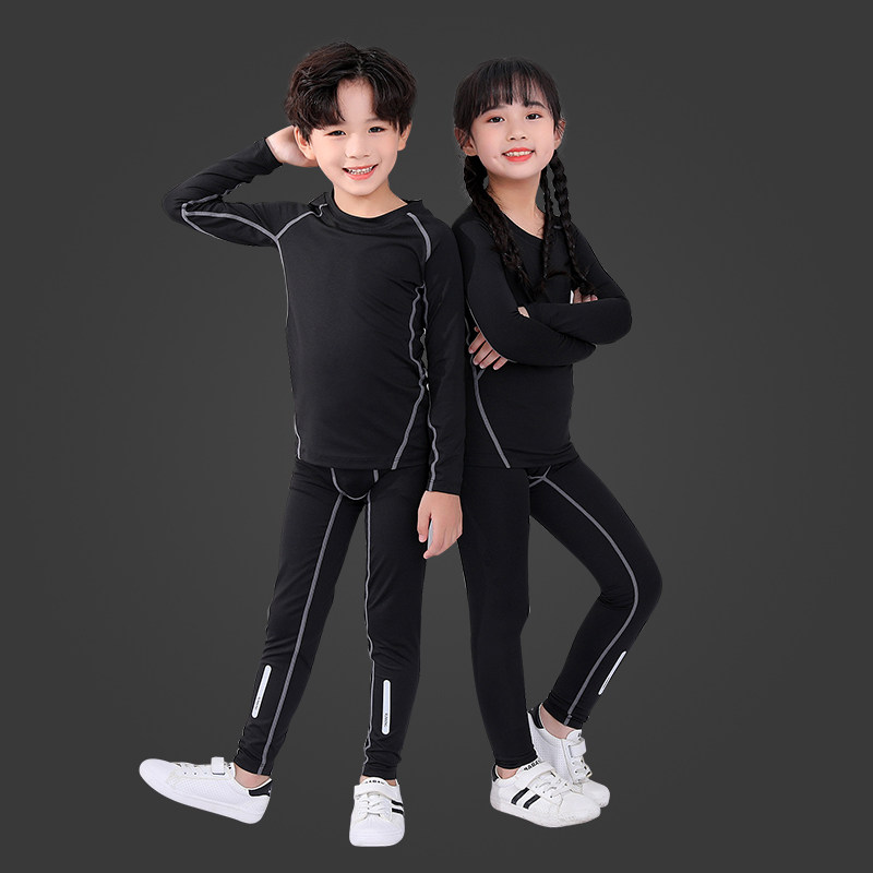 Basketball Suit Children Tight Clothing Suit Men And Women Autumn Winter Long Sleeve Beating Bottom Students Training Ball Clothes Football Sportswear