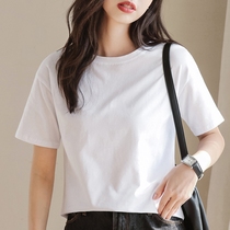 White Short Sleeve T-Shirt Woman Summer 2022 New Pure Color Intra-Compassionate Loose brief Han version casual blouses