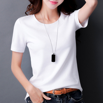 2022 new spring and summer round collar white short sleeve T-shirt female Han version loose casual half sleeve beat bottom shirt compassionate blouse