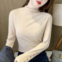 High collar bottom-shirt female autumn winter within lap black spring autumn 100 lap 2021 new foreign air long sleeve t-shirt female blouse