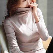 High collar bottom-shirt female autumn winter within lap black spring autumn 100 lap 2021 new foreign air long sleeve t-shirt female blouse