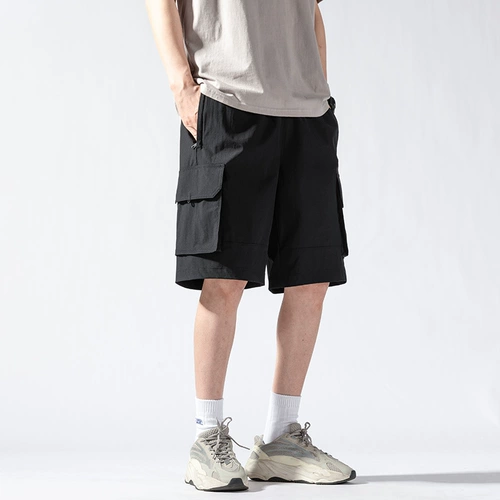 Мужские летние шорты, шелковые тонкие быстросохнущие штаны для отдыха, в американском стиле