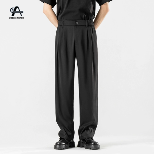 Мужские летние штаны для отдыха, шелковый тонкий костюм, свободный крой, изысканный стиль