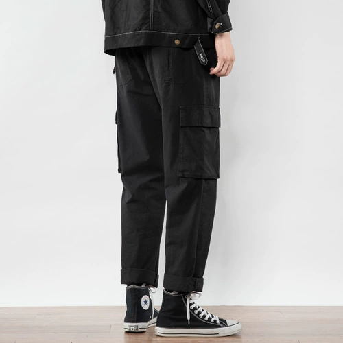 Мужские штаны, осенние повседневные брюки, свободный прямой крой