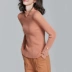 Mùa xuân 2020 áo len mới của phụ nữ Phiên bản Hàn Quốc của áo thun cổ cao bán nguyệt cổ áo mỏng cổ áo dệt kim dài tay - Áo / áo thun Áo / áo thun