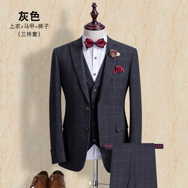 Suit phù hợp với đẹp trai chú rể cưới đám cưới phù hợp với đám cưới người đàn ông ba mảnh thông thường doanh nghiệp sửa chữa theo phong cách Anh trang phục chính thức