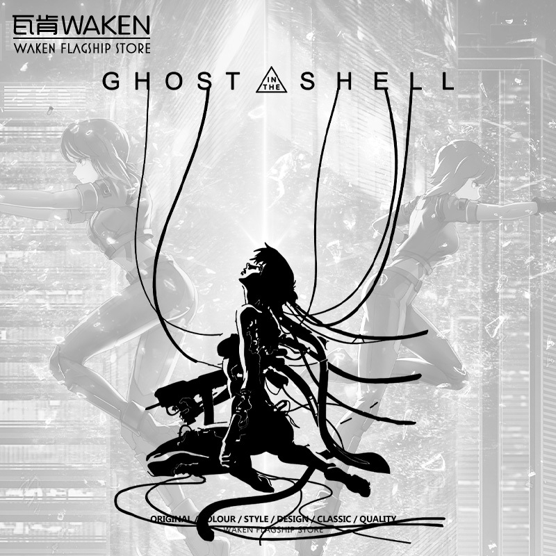 Ghost in the Shell Collaboration Anime Movie Merchandise Kusanagi Kouji Heavy-Duty Pure Cotton Short-Sleeve T-Shirt Summer Men's Clothing Top
