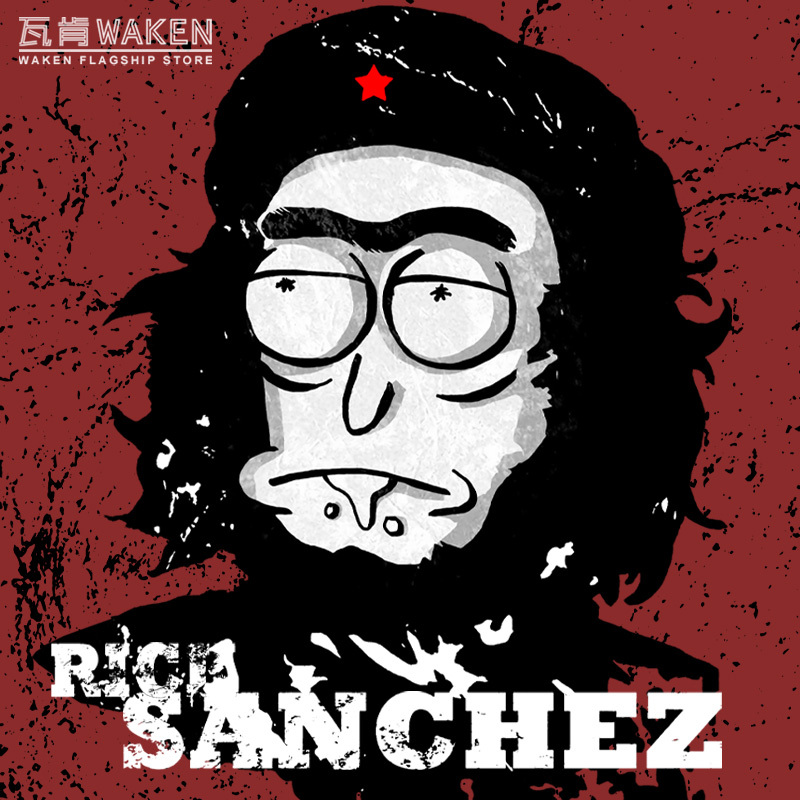 Rick and Morty Che Guevara Collaboration Trendy Brand Loose Summer Short-Sleeve Unisex T-Shirt Top Clothing