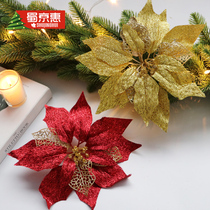 Shu Jinghui Golden Christmas Flower Christmas Wreath decoration Christmas Tree package decoration Golden Christmas Flower Christmas decoration