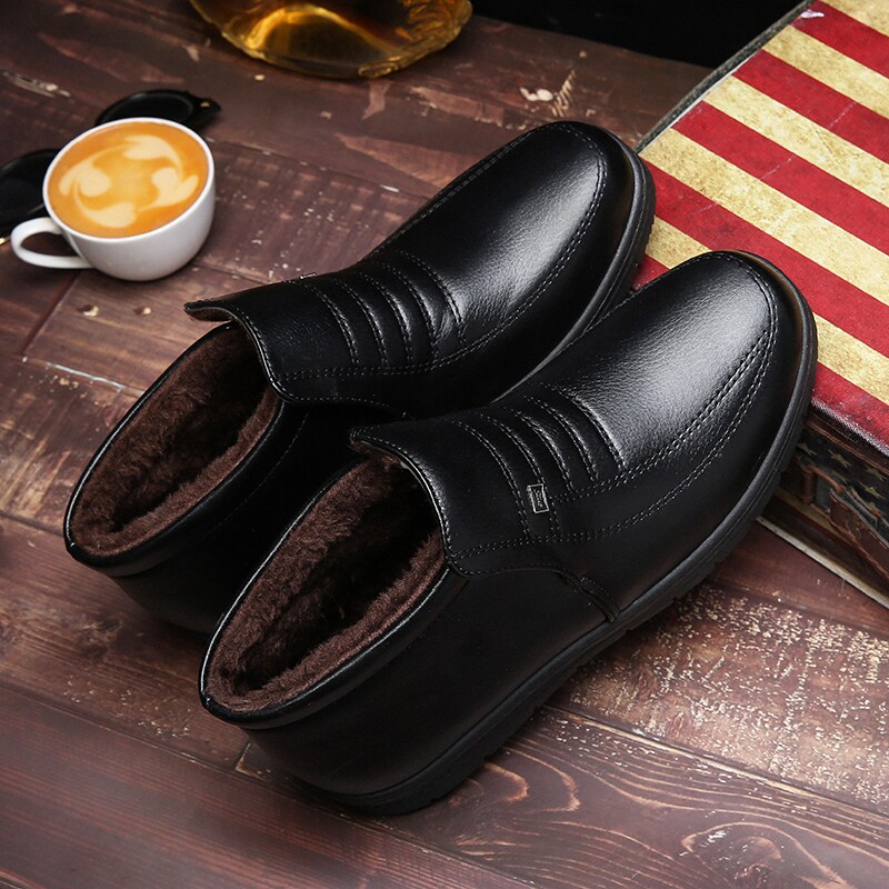 Old man shoes men's winter plus velvet cotton shoes casual high tube warm middle-aged dad shoes non-slip waterproof soft bottom cotton shoes