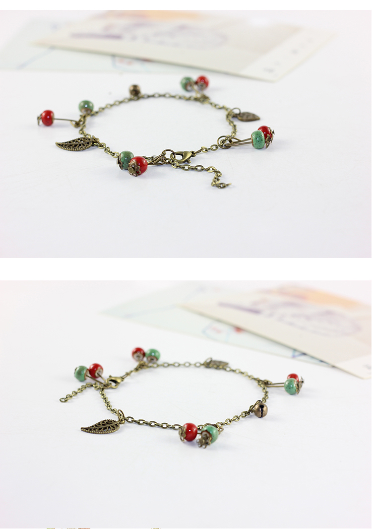 Handmade hot sale hoa men chuông vòng chân gốm nam và nữ thời trang cá tính vòng chân nữ phiên bản Hàn Quốc vòng chân bạc nữ đẹp