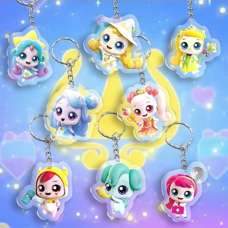 New Wonderful and Cute Keychain Acrylic Heart Royal Cute Backpack Pendant Decoration Gift for Children