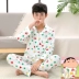 Crayon Shinchan cùng một bộ đồ ngủ teen boy mùa xuân và mùa thu dài tay cotton lớn cho học sinh trung học cơ sở 12-18 tuổi áo ngủ nam Nam giới