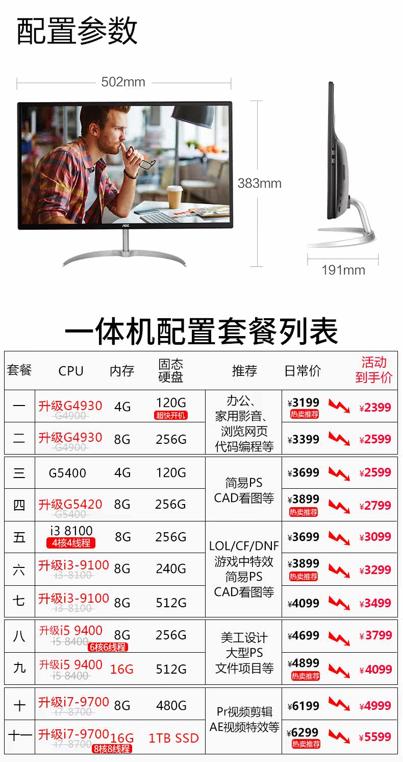Монитор None AOC 833 23.8 24