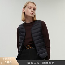 Bosideng down jacket womens short vest new inside wearing cotton autumn and winter vest collarless round neck