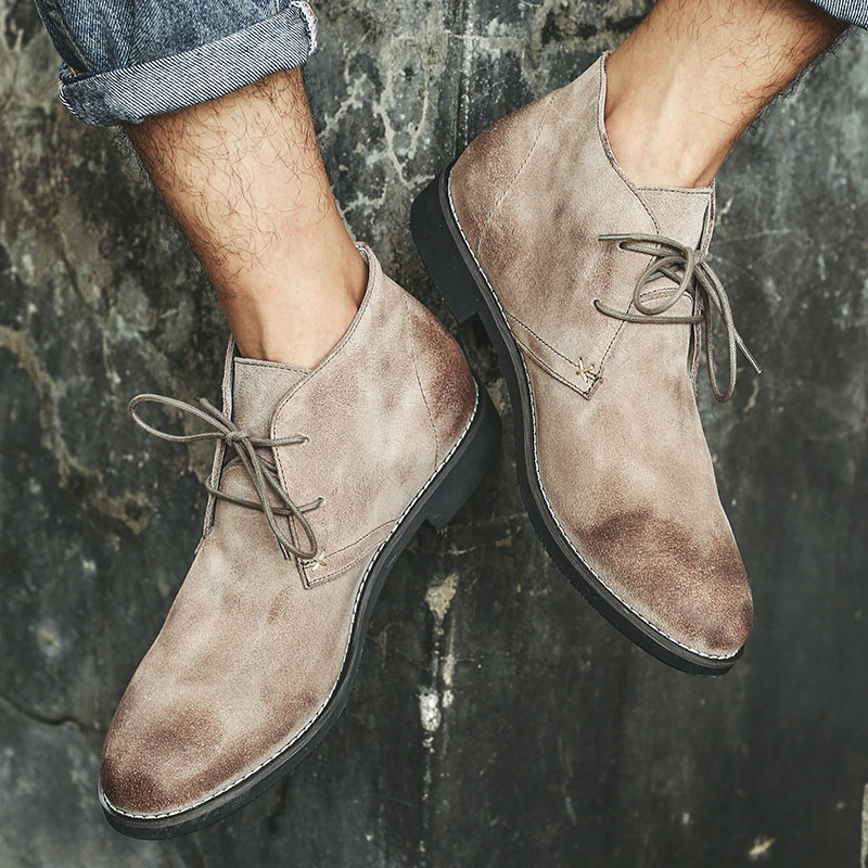 Spring Summer Martin boots Men's retro Inron Overalls boot Desert Boots in Europe and America Cowboy Boots Casual Men's Shoes Short Boots