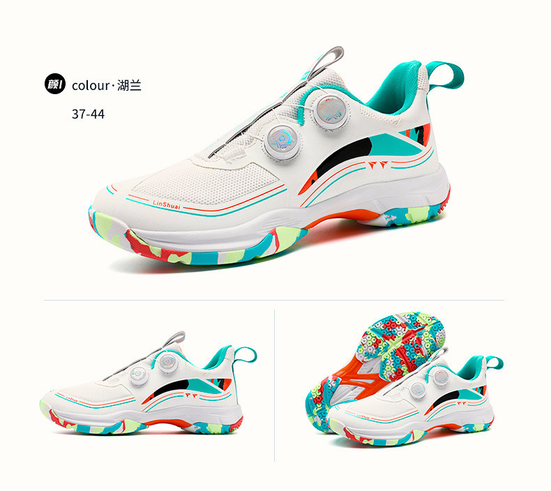Giày thể thao nam tập cầu lông khóa xoay kép, đế mềm nhẹ chống trượt, giày tennis thoáng khí — Hồ Lan 9210XL, Thiên Nguyệt 9210XL, Xanh Thủy Nguyệt 9109XL, Xanh da trời - Phiên bản nâng cấp chi tiết 26