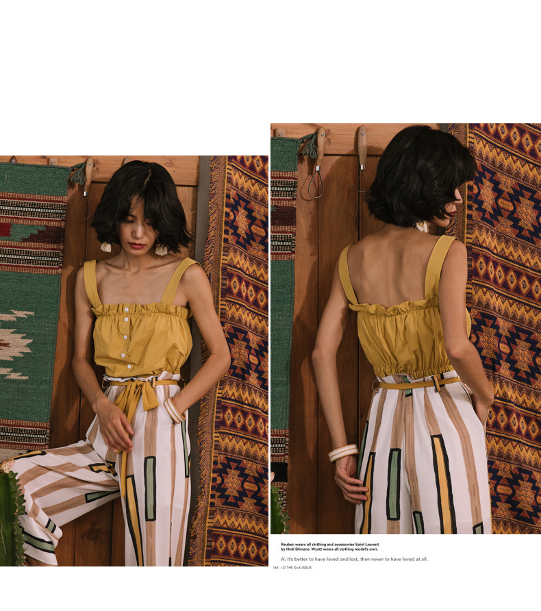 Holiday Queen Lotus Leaf Ear Eo Slim Stra quai Sexy Sexy Tops Vest Vest nữ mùa hè ngắn ao b lo nu ca tinh