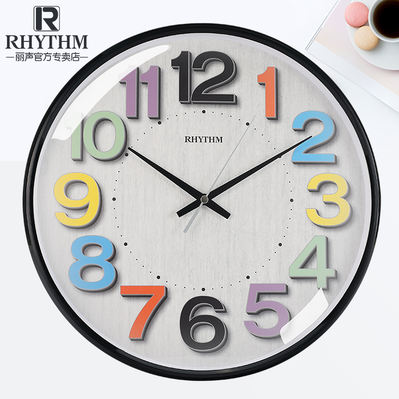 RHYTHM Japanese Lisheng wall clock Pastoral style watch Living room bedroom wall-mounted Shiying silent quartz clock