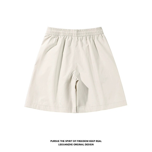Бежевые баскетбольные шорты, летние штаны, европейский стиль, в американском стиле, оверсайз
