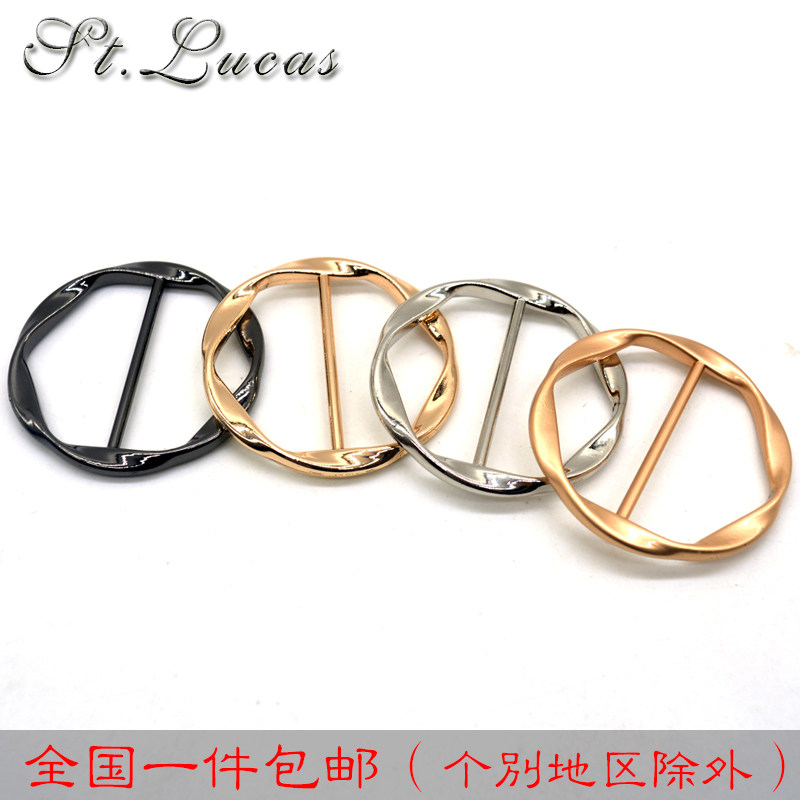Belt clasp ring round ring clothes decoration accessories female silk scarf Newring coat corner metal winewear coat large coat