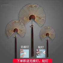New Chinese Iron Art Wall-mounted Ancient Wind Fan Wall Adornment Light Extravagant Wall Decoration Creative TV Wall Background Wall Decoration