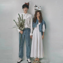 Studio theme exhibition New fashion trendy personality Cowboy couple travel photo Wedding photography Photo clothing